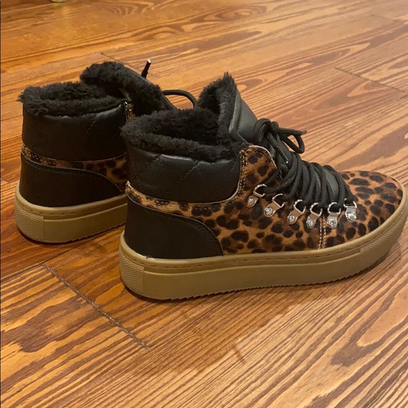 Marc Fisher LTD Leopard Shearling Booties - Picture 1 of 11